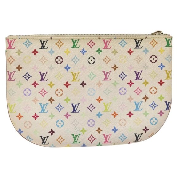 LOUIS VUITTON Monogram Multicolor Pochette GM Pouch White - Picture 3 of 16